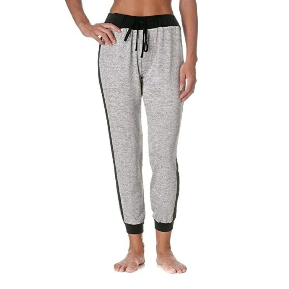 Grey side stripe terry joggers